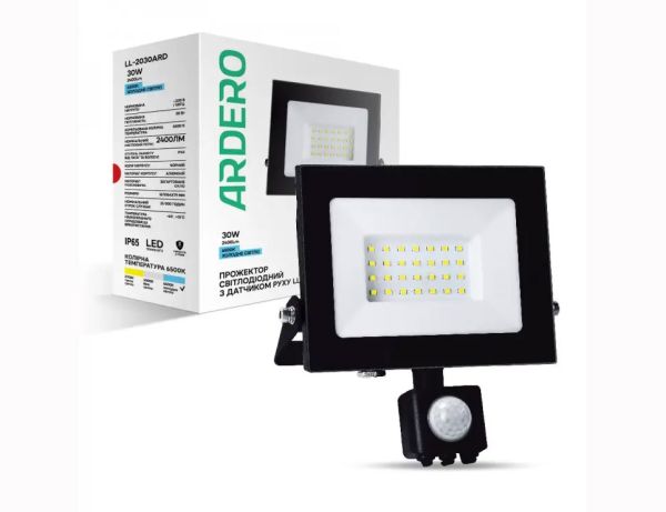 Прожектор Ardero LL-2030ARD 30W 2400Lm 6500K ІР65 с д/д(7845)