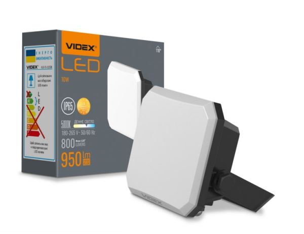 Прожектор LED VIDEX 10W 5000K 220V Black (VLE-F3-0105B)(VLE-F3-0105B)