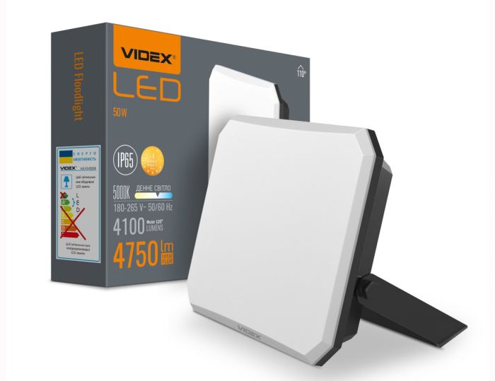 Прожектор LED VIDEX 50W 5000K 220V Black (VLE-F3-0505)(VLE-F3-0505B)