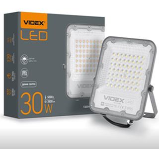 Прожектор LED VIDEX PREMIUM F2 30W 5000K ІР65 із датчиком руху день/ніч  (VL-F2-305G-N)(VL-F2-305G-N)