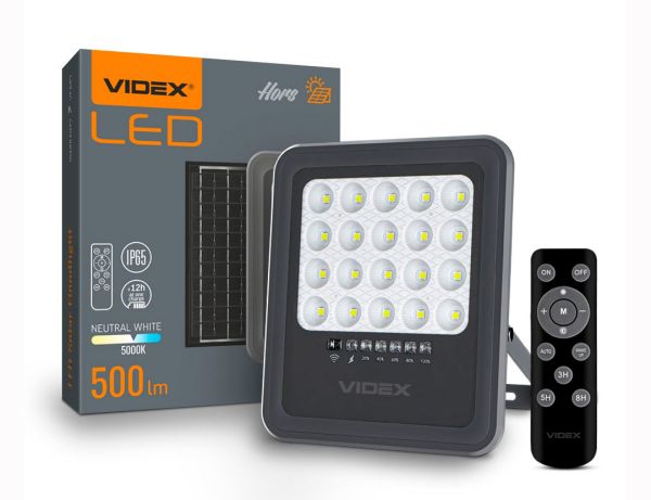 Прожектор LED VIDEX автономный 20W  500Lm 5000K VLE-FSO3-205(VLE-FSO3-205)