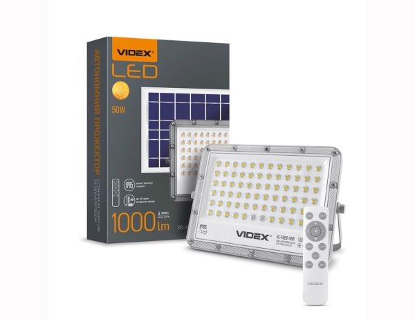 Прожектор LED VIDEX автономний 50W 1000LM 5000K 3.2V VL-FSO2-505(VL-FSO2-505)