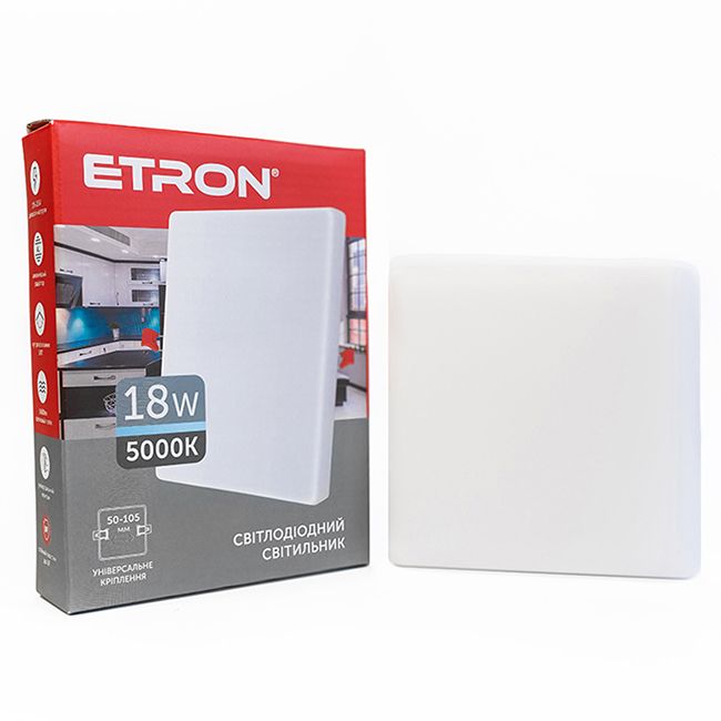 Светильник LED ETRON 18W 5000K квадрат 1-EDP-661 IP20(1-EDP-661)