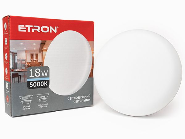 Светильник LED ETRON 18W 5000K круг 1-EMP-708 IP20(1-EMP-708)