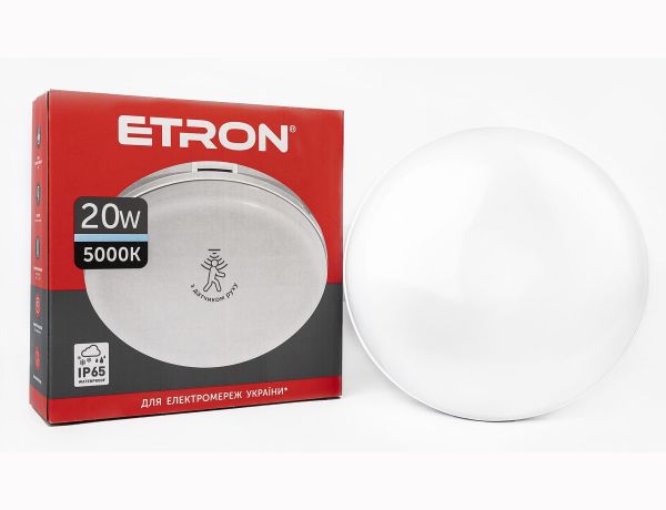 Світильник LED ETRON 20W 5000K коло з д/д 1-ECP-526-C IP65(1-ECP-526-C)