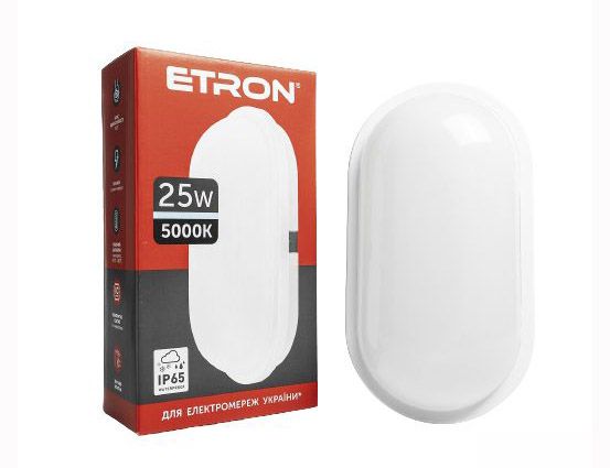Светильник LED ETRON 25W 5000K овал 1-ECP-509-E IP65(1-ECP-509-E)
