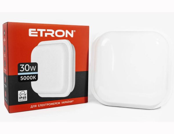 Світильник LED ETRON 30W 5000K квадрат 1-ECP-513-S IP65(1-ECP-513-S)