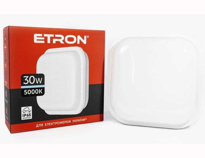Светильник LED ETRON 30W 5000K квадрат 1-ECP-513-S IP65(1-ECP-513-S)