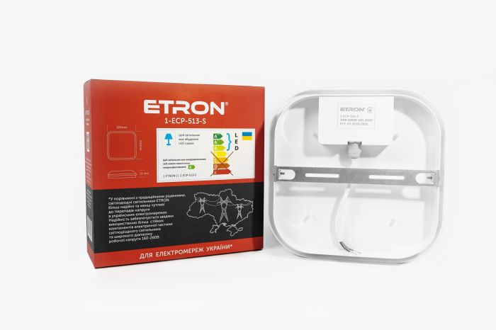 Светильник LED ETRON 30W 5000K квадрат 1-ECP-513-S IP65(1-ECP-513-S)