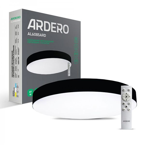 Светильник AL6085ARD NOVA 60W 2700-65000К 4500lm круг черный Ardero(80057)