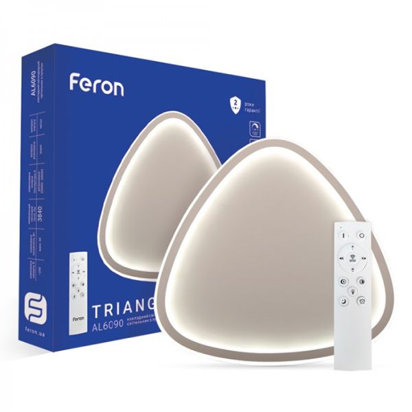 Светильник AL6090 TRIANGLE 60W 3000-6000K 3840Lm FERON 400*400*34mm(7669)