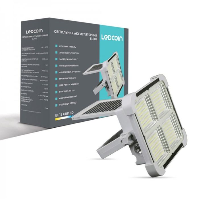 Светильник акумуляторный Ledcoin EL302 LED240 с солн. панеллю IP20(8332)