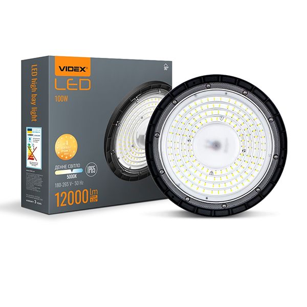 Світильник High Bay 100W 5000K 12000Lm 220V  чорний VL-HBe03-1005B LED VIDEX(VL-HBe03-1005B)