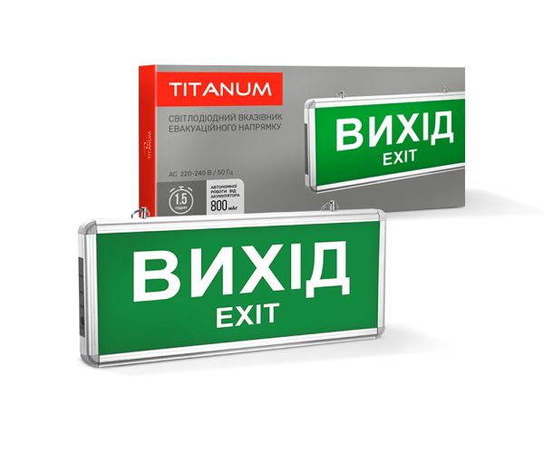 Світильник аварійний "Вихід" односторонній 230V ІР20 TL-EM101-S(TL-EM101-S)