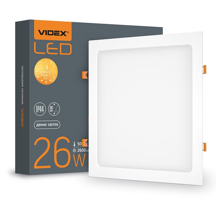 Світильник вбуд. квадрат 26W 5000K 220V ІР44 VL-DLBS-265 LED VIDEX(VL-DLBS-265)