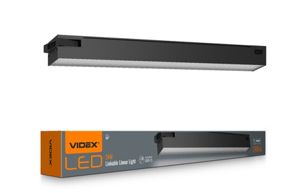 Світильник лінійний магістральний 24W 0.6М 5000K 220V Black ІР20 VL-BNL02-24065B LED VIDEX(VL-BNL02-24065B)