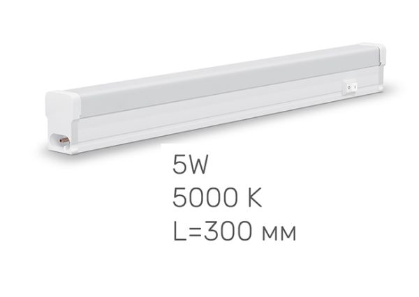 Світильник лінійний T5 5W 0,3М 5000K AC185-240V ІР20 TL-T5-05035 TITANUM(TL-T5-05035)