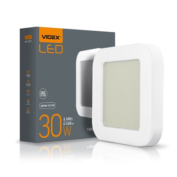 Світильник накладний квадрат 30W 5000K 220V ІР65 VL-BHFS-305 LED VIDEX(VL-BHFS-305)