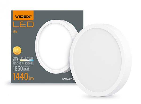 Світильники накладний коло 18W 5000K 220V ІР20 White VL-DLRS-185 LED VIDEX(VL-DLRS-185)