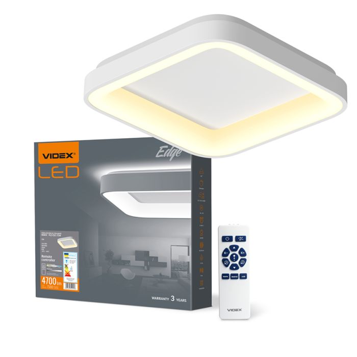 Світильник квадратний функціональний 72W 2700K-6000K ІР20 VLE-ESC-72W WHITE LED VIDEX(VLE-ESC-72W)