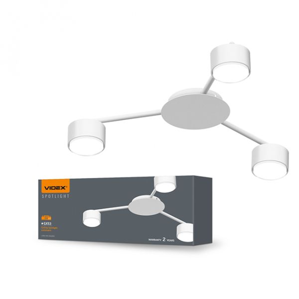 Светильник VIDEX под лампу 3xGX53 VL-SPF20B-W накладной белый(VL-SPF20B-W)
