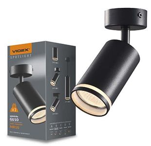 Світильник VIDEX під лампуу GU10 VL-SPF05B-B накладний поворотний чорний(VL-SPF05B-B)