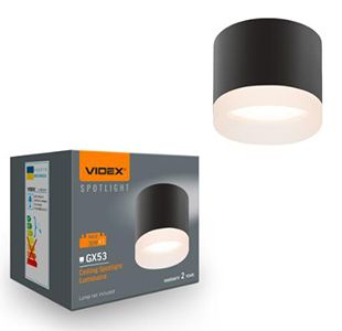 Світильник VIDEX під лампу GX53 VL-SPF25A-B накладний чорний(VL-SPF25A-B)