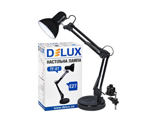 Светильник настольный DELUX TF-07 Е27 черный(90012375)