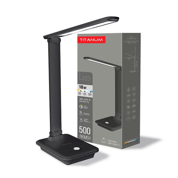 Светодиодная лампа настольная TITANUM TLTF-009B 10W 3000-6000K 220V черная(TLTF-009B)