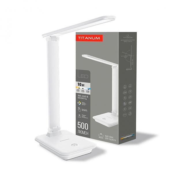 Светодиодная лампа настольная TITANUM TLTF-009W 10W 3000-6000K 220V белая(TLTF-009W)
