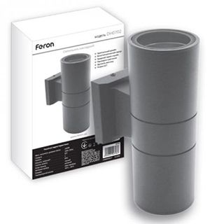 Світильник фасадний FERON DH0702 без ламп 2*E27 IP54 сірий(06295)