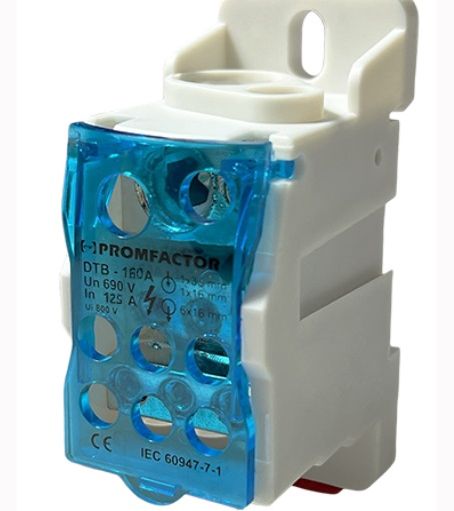 Розподільчий клемний блок DTB160 160A (8 контактів) 690V PROMFACTOR(DTB160)