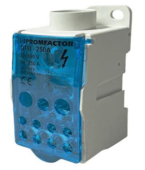 Розподільчий клемний блок DTB250 250A (12 контактів) 690V PROMFACTOR(DTB250)
