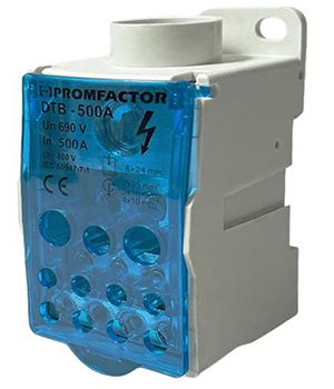 Розподільчий клемний блок DTB500 500A (12 контактів) 690V PROMFACTOR(DTB500)