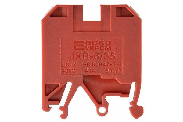 Клеммник JXB-6,0/35 красный АсКо(A0130010035)