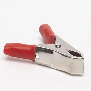 Затискач акумуляторний (крокодил) 10 А, червоний ЗКС-50 (50мм) TAKEL(505611)