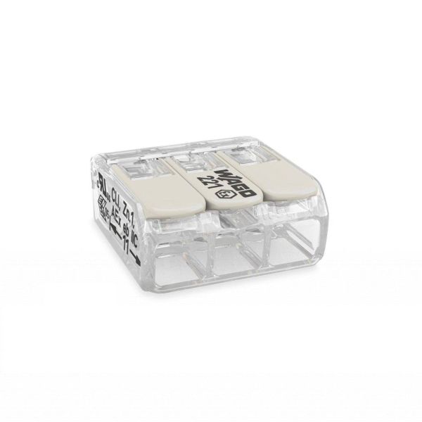 Клема 3-провідна з натискним важелем 221-483 WAGO(221-483)