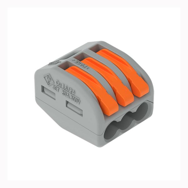 Клема 3-провідна з натискним важелем 222-413 WAGO(222-413)