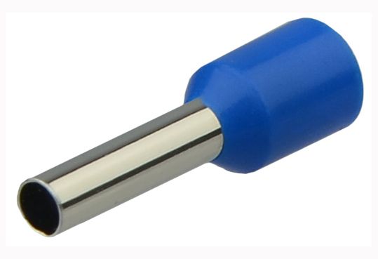 Наконечник трубчастий НТ(Е) 2,5-08 (кв.mm - мм) АсКо (100шт./уп) синій(A0060010005)