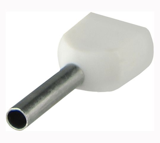 Наконечник трубчастий ТЕ 0,5-08 (2х0,5мм) АсКо (100шт./уп) білий(A0060120001)