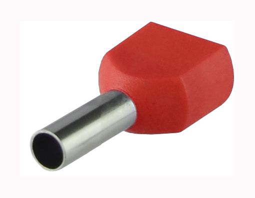 Наконечник трубчастий ТЕ 1,0-08 (2х1,0мм) АсКо (100шт./уп) червоний(A0060120004)