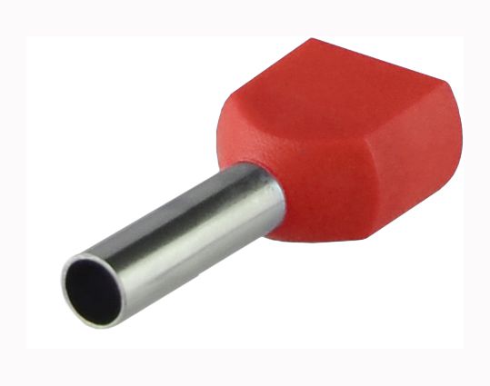 Наконечник трубчастий ТЕ 1,0-10 (2х1,0мм) АсКо (100шт./уп) червоний(A0060120005)