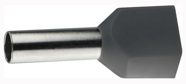 Наконечник трубчастий ТЕ 4,0-12 (2х4,0мм) АсКо (100шт./уп) сірий(A0060120010)