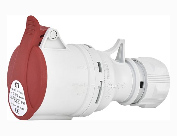 Розетка кабельна ES-3253 32А 3P+N+PE 400V ІР44 ETI(4482005)