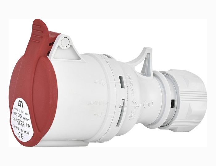 Розетка кабельная ES-3253 32А 3P+N+PE 400V ІР44 ETI(4482005)
