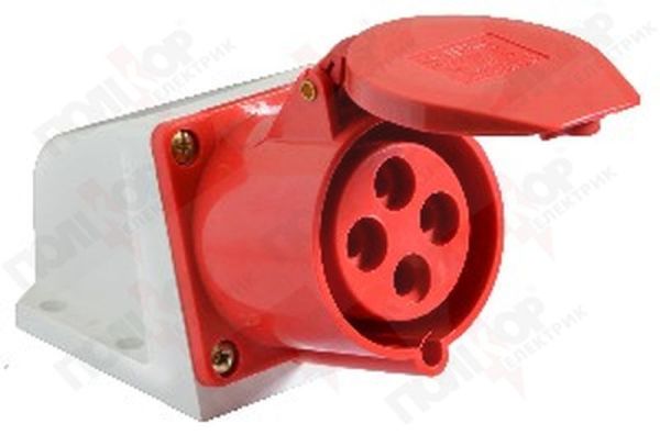 Гнездо стационарное(угловое) ГС32 А/4П/3Р+РЕ (124) АсКо(A0080040005)