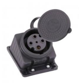 Розетка каучукова зовнішня з нахилом 3-фаз. 3Р+Е 3*32А 380В Lezard(332-0100-0202)