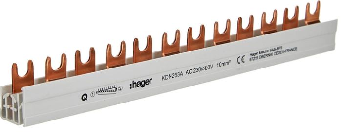 Шина KDN263А 12 мод. (вилка) 2-полюсн. Hager(KDN263А)