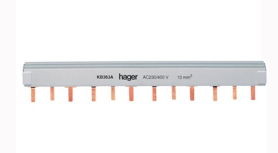 Шина KB363A 12 мод. (штырь) 3-полюсн. Hager(KB363A)