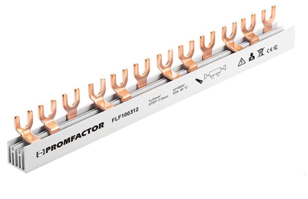 Шина гребінчаста FLF 10мм 3P 54мод. тип FORK (вилка) PF(FLF100354)